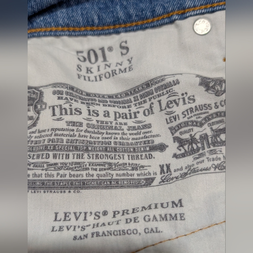 Levi's Women's Blue Patchwork Skinny Jeans 28 - Picture 5 of 7
